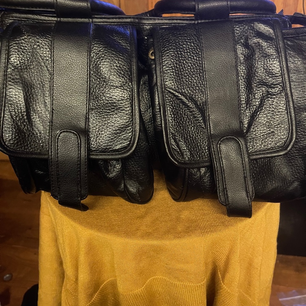 Genuine leather saddle bag purse